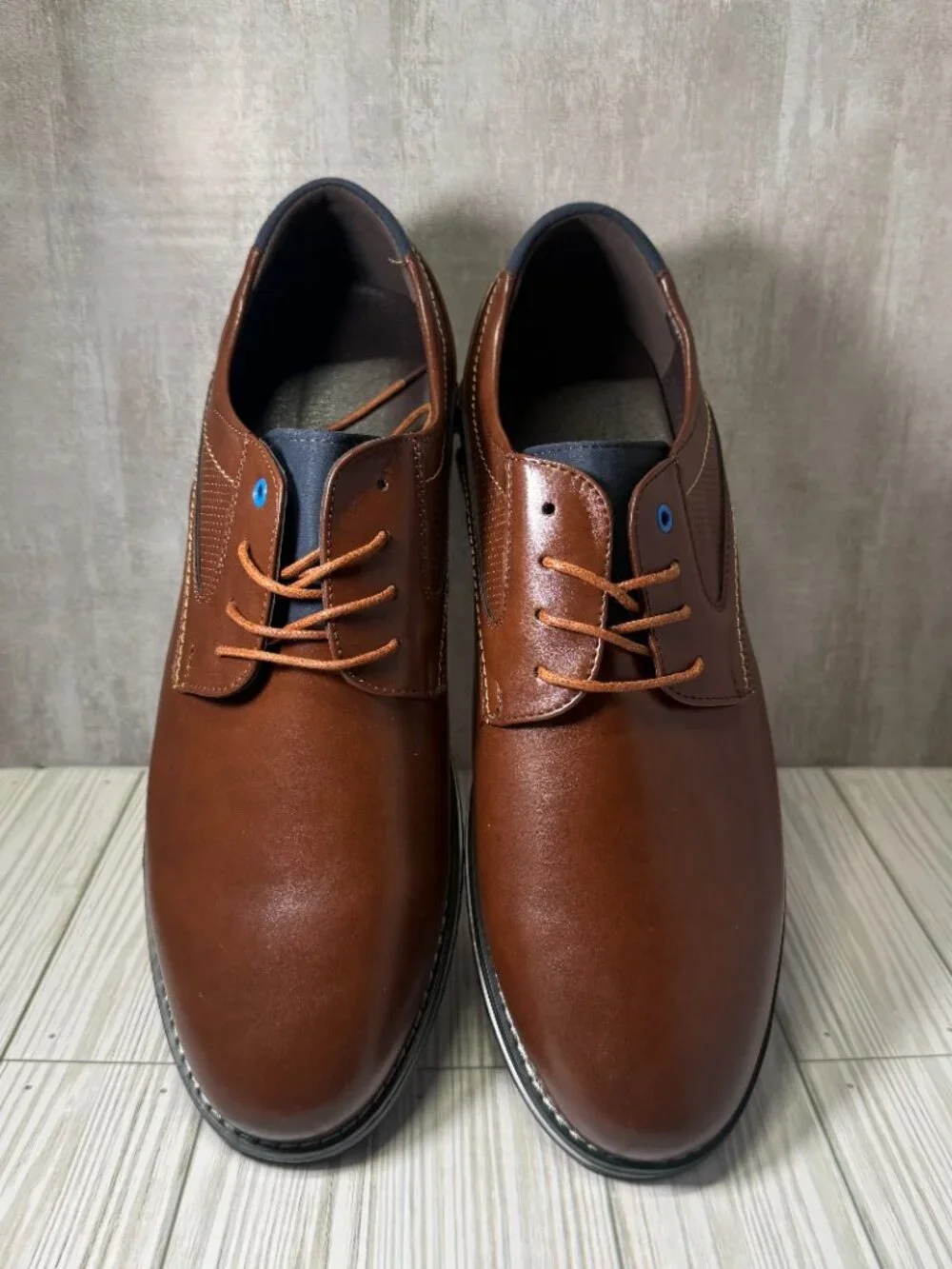Men's Dress Shoes Size 12.5 Brown Lace Up Business Casual Comfort Oxfords NWOB